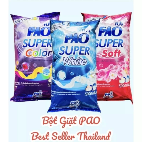 Bột Giặt PAO 5kg Siêu Sạch,Bền Màu,Mềm Vải Chuẩn Thái Lan